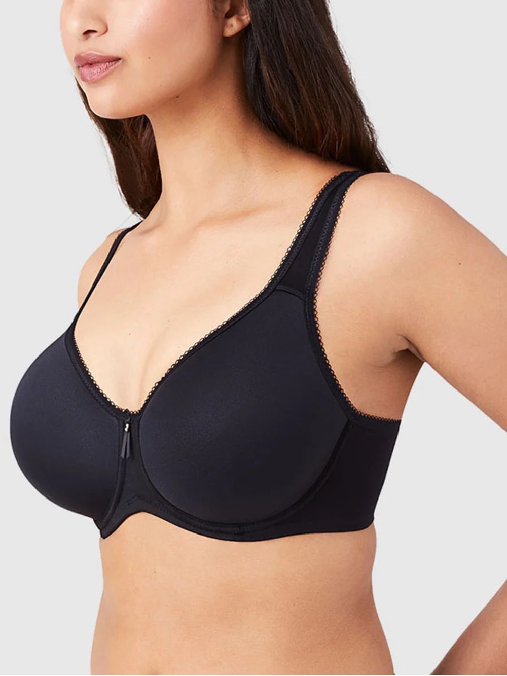 Never Worn Wacoal Basic Beauty Spacer Black Seamless Full-Coverage Underwire Bra